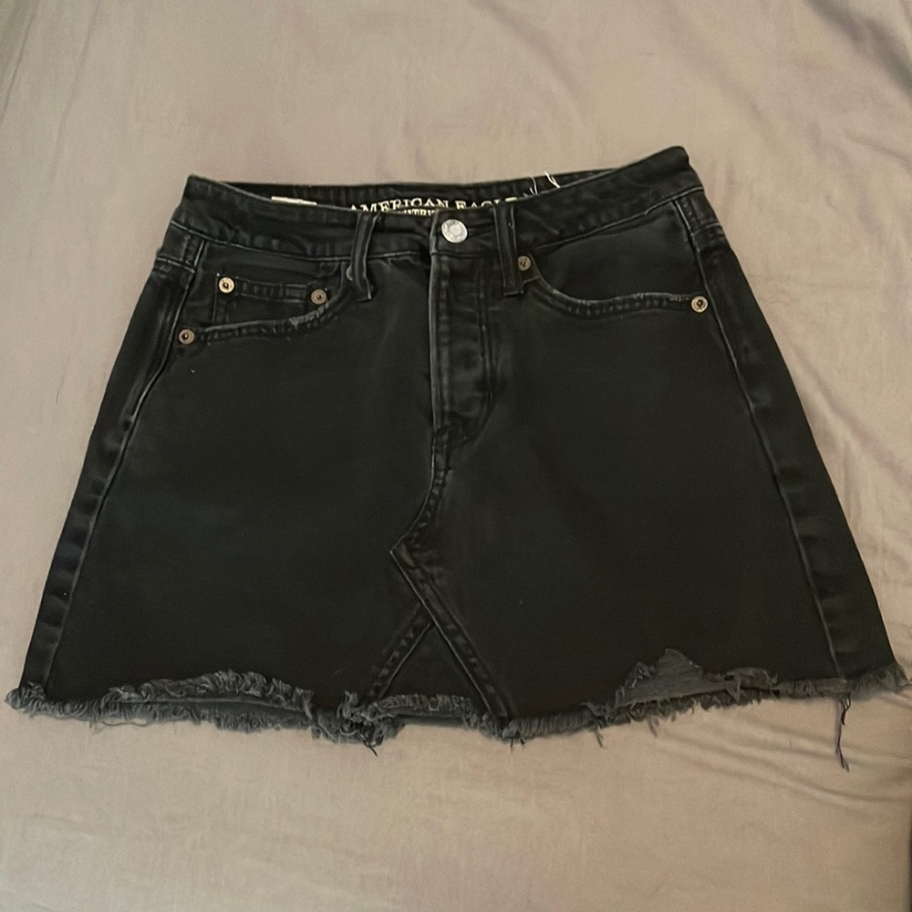 AE Black Denim Skirt